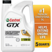 Castrol Gtx 10W-30 Conventional Motor Oil, 5 Quarts, 160 Fl Oz (Pack Of 1)