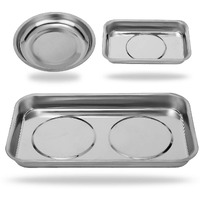 Vastools Magnetic Tray Holder 3Pc,For Socket Screw Nuts Bolts Metal Parts,Extra Strong Magnet,Thickened Tray,Stainless Steel