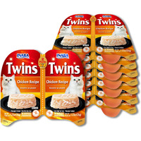 Inaba Twins For Cats, Grain-Free Shredded Chicken & Broth Gele Side Dish Cups, 1.23 Ounces Per Serving, 19.68 Ounces Total (16 Servings), Chicken Recipe