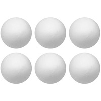 Crafjie Craft Foam Balls 6 Inches Diameter 6-Pack, Smooth Polystyrene Round Foam Balls, For Diy Arts And Crafts, Ornaments, Balls For Decoration Household School Projects Diy, White