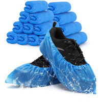 Buself Shoe Covers Disposable Non Slip For Indoors 200 Pack(100 Pairs) Recyclable Shoe Booties Waterproof Shoe & Boot Covers Durable Shoe Protectors Covers One Size Fits Most Blue