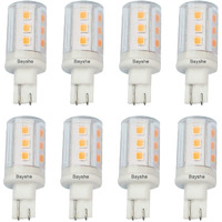 Bayshe T10 Wedge Base Led Light Bulb 3Watt Equivalent To 30W Halogen 12Vac/Dc For Camper Rv Tailer Outdoor Landscape Patio Path Driveway Malibu Paradise Lighting(2700K Warm White)-8 Pack