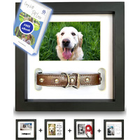 Pawceptive Dog Memorial Picture Frame With 5 Display Options- Dog Collar Memorial Frame Gift - Cat Or Dog Pet Loss Gift For A Grieving Friend - Pet Remembrance Gift And Sympathy Photo Keepsake