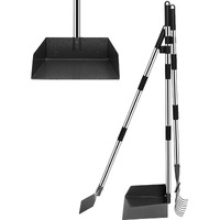 Niubya Dog Pooper Scooper, Extra Large Poop Scooper For Large And Small Dogs With Long Handle, Metal Pet Poop Tray And Rake Set For Dirt, Gravel, Lawns, Grass
