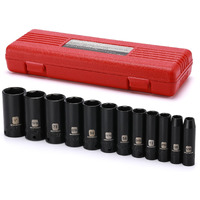 Mixpower 12 Pieces 3/8-Inch Drive Deep Impact Socket Set, 5/16 To 1 Inch, Cr-V, Sae, 6 Point, Deep, 12 Pieces 3/8"" Dr. Socket