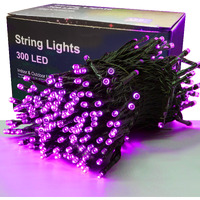 300 Led Halloween Lights, 98.5Ft Halloween String Lights With 8 Lighting Modes, Waterproof & Connectable Mini Lights, Plug In For Indoor Outdoor Holiday Christmas Party Bedroom Decorations (Purple)