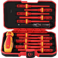 1000V Insulated Electrician Screwdriver Set - 13-Piece Professional Electrical Screwdriver Set Insulation Handle Crv Steel Magnetic Phillips Slotted Pozi Torx Tips Vde & Gs Certified