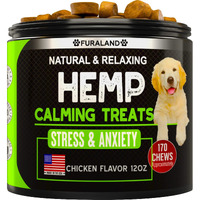 Hemp Calming Chews For Dogs With Anxiety And Stress - 170 Dog Calming Treats - Storms, Barking, Separation - Valerian Root - Melatonin - Hemp Oil - Dog Anxiety Relief - Made In Usa | Soft Chews