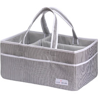 Lily Miles Baby Diaper Caddy Organizer - Baby Shower Basket For Newborn Boys Or Girls - Nursery Must Haves For New Mom - Baby Registry Favorites - Large Storage Tote For Changing Table Or Car, Gray
