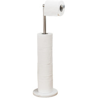Toilet Paper Holder Stand ?2022 Upgraded? -Free Standing Toilet Paper Holder With Heavy Marble Base And Brushed Nickel Sus304 Stainless Steel Pole