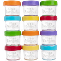 Weesprout Glass Baby Food Storage Jars - 12 Set, 4 Oz Baby Food Jars With Plastic Lids, Freezer Storage, Reusable Small Glass Baby Food Containers, Microwave & Dishwasher Safe, For Infant & Baby Food