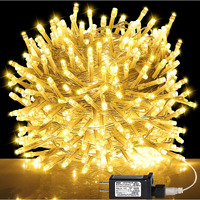 Kemooie 500 Led Christmas Lights, 164Ft 8 Lighting Modes Plug In Waterproof Led String Lights For Outdoor Christmas Tree Birthday Christmas Wedding Party Garden Balcony Decorations (Warm White)