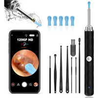 Ear Wax Removal Tool Camera, (1296P) Ear Cleaner With Light And Camera Ear Wax Cleaner With 8Pcs Ear Set, Earwax Removal Kit Compatible With Iphones, Ipad, Android Phones