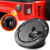 Aukmak Fuel Filler Door Locking Gas Tank Cap Cover For Jeep Wrangler Accessories 2007-2018 Jk Unlimited Rubicon Sahara