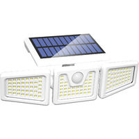 Incx Solar Motion Sensor Lights Outdoor, 3 Heads Security Lights Solar Powered, 118 Led Flood Light Motion Detected Spotlight For Garage Yard Entryways Patio, Ip65 Waterproof, White, 1 Pack