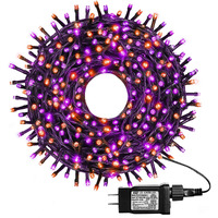 Kemooie 500 Led Halloween Lights, 164Ft 8 Lighting Modes Plug In Waterproof Fairy Lights For Outdoor Tree Lights Party Garden Balcony Halloween Decorations(Purple And Orange)
