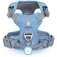 Pawaii No Pull Dog Harness With Pet Id Tag,Reflective Strips No Choke Front O Ring Breathable Mesh Adjustable Soft Padded Pet Vest With Easy Control Handle For Large Dogs