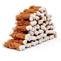 Mon2Sun Dog Treats, Chicken Wrapped Calcium Bones Without Rawhide, 2.3 Inch Training Treats For Teeth Cleaning And Fresh Breath, Chews For Puppy And Small Dogs (56 Count - Pack Of 1)