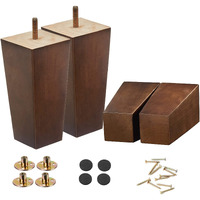 Wood Furniture Legs 6 Inch Sofa Legs Pack Of 4,Couch Legs Square Brown,Mid Century Desk Legs,Sofa Replacement Parts, For Dresser Legs Sideboard Recliner Couch Circle Chair Couch Riser Coffee Table