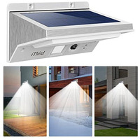 Ithird Solar Lights Outdoor Motion Sensor, Led Solar Powered Outdoor Lights Stainless Steel Solar Security Lights For Yard Patio Garage Porch Waterproof 3 Modes Flood Light Super Bright(Daylight)