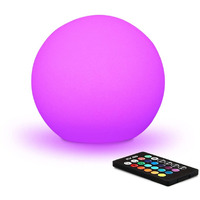 Mr.Go 6-Inch Rgb Color-Changing Led Globe Orb Light W/Remote, Mood Lamp Kids Night Light, 16 Dimmable Colors & 4 Modes, Battery & Ac Adapter Power, Home Bedroom Patio Pool Decorative Lighting