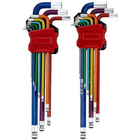 Lichamp 18-Piece Long Allen Wrenches Sets, Metric And Standard Allen Key Set Hex Key With Ball End, Sae 1/16 To 3/8 Inch, Metric 1.5 To 10 Mm