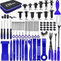 Gooacc 238Pcs Trim Removal Tool, Auto Push Pin Bumper Retainer Clip Set Fastener Terminal Remover Tool Adhesive Cable Clips Pry Kit Car Panel Radio Removal Auto Clip Pliers (Grc-207)
