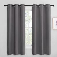 Nicetown Grey Blackout Curtain Panels For Bedroom, Thermal Insulated Grommet Top Blackout Draperies And Drapes For Basement (2 Panels, W42 X L68-Inch, Grey)
