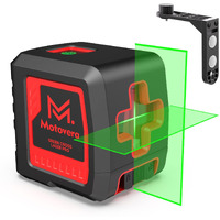 Motovera Laser Level, 100 Feet Self Leveling Laser Level, Green Cross Line Self Leveling, 4 Brightness Adjustment, Manual Self Leveling And Pulse Mode, Ip54 Waterproof Battery Carrying Bag Included