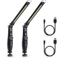 Orhomelife Rechargeable Led Work Light - 750 Lumens Foldable Led Flashlight Handheld Cordless Work Light With Magnetic Base, 360
