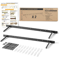 Batoda 24"" Heavy Duty Floating Shelf Bracket (2 Pcs) - Solid Steel Blind Shelf Supports - Hidden Brackets For Floating Wood Shelves - Blind Shelf Support - Shelving Mounting Hardware Included(Pack 2)