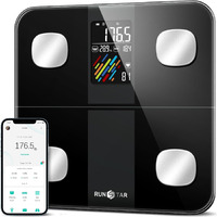 Smart Scale For Body Weight And Fat Percentage, Runstar High Accuracy Digital Bathroom Scale With Large Display For Bmi Heart Rate Fsa&Hsa Eligible 15 Body Composition Analyzer Sync With Fitness App