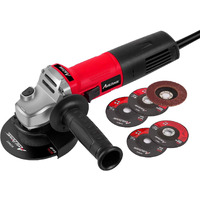Avid Power Angle Grinder, 7.5-Amp 4-1/2 Inch Electric Grinder Power Tools With Grinding And Cutting Wheels, Flap Disc And Auxiliary Handle For Cutting, Grinding, Polishing And Rust Removal - Red
