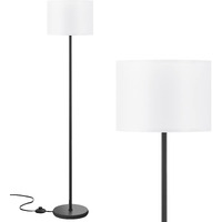 Led Floor Lamp Simple Design, Modern Floor Lamp With Shade, Tall Lamps For Living Room Bedroom Office Dining Room Kitchen, Black Pole Lamp With Foot Switch(Without Bulb)