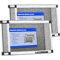Yoochee Expandable Window Screen, 2 Pack Adjustable Window Screen (15"" H X 21"" - 40"" W) - Medium Replacement Window Screens With Frame, Durable Replacement Screen For Window