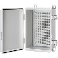 Gratury Junction Box, Ip67 Waterproof Plastic Enclosure For Electrical Project, Hinged Grey Cover, Includes Mounting Plate And Wall Bracket 290190140Mm (11.4""7.5""5.5"")