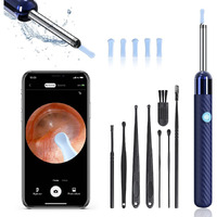Ear Wax Removal, Ear Cleaner With Camera With 1080P, Otoscope With Light, Ear Wax Removal Kit With 6 Ear Pick, Ear Camera For Iphone, Ipad, Android Phones (Blue)