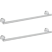 Cilee 2 Pieces Brushed Nickel Bathroom Towel Bar, 24 Inch Double Towel Racks,Bathroom Towel Holder Towel Hanger For Bathroom Stainless Steel Wall Mount