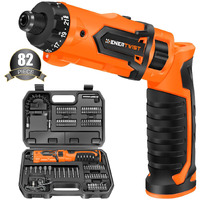Enertwist Cordless Screwdriver, 8V Max 10Nm Electric Screwdriver Rechargeable Set With 82 Accessory Kit And Charger In Carrying Case, 21+1 Cluth, Dual Position Handle, Led Light, Et-Cs-8