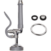 Jzbrain Pre Rinse Spray Valve Commercial Faucet Sprayer Head 1.42 Gpm High Pressure Dish Sprayer Nozzle With Hand Pull Down Sprayer Chrome Brushed (Gray)