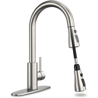 Kitchen Faucet With Pull Down Sprayer, Kitchen Faucets, High Arc Single Handle Kitchen Sink Faucet With Water Lines, Brushed Nickel Kitchen Faucet With Sprayer, Rv Kitchen Sink Faucets
