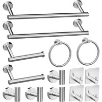 14 Pieces Bathroom Hardware Set Brushed Nickel, Stainless Steel Bathroom Hardware Set, Bath Towel Bar Set, Towel Racks For Bathroom Wall Mounted.