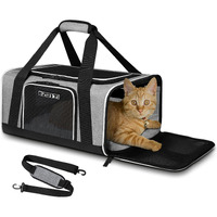 Petskd Pet Carrier 17X12X8.5 Jetblue Allegiant Airline Approved,Pet Travel Carrier Bag For Small Cats And Dogs, Soft Dog Carrier For 1-8 Lbs Pets,Dog Cat Carrier With Safety Lock Zipper(Grey)