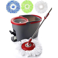 Simpli-Magic Spin Mop And Bucket With Wringer Set, Mop Bucket Cleaning System With Foot Pedal, 360Rotation, 3 Microfiber Mop Heads