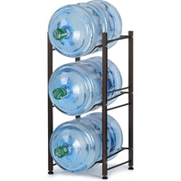 Sehertiwy Water Jug Holder, 5 Gallon Water Bottle Storage Rack For Water Dispenser, Water Cooler Jug Rack, 3 Tier Water Jug Stand, 5 Gallon Water Bottle Holder (3 Tier, Dark Brown)