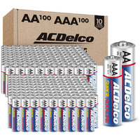 Acdelco Aa And Aaa 200-Count Combo Pack Super Alkaline Batteries, 100-Count Each, 10-Year Shelf Life, Reclosable Packaging