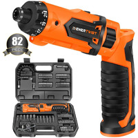 Enertwist 8V Cordless Electric Screwdriver, 82Pcs 10Nm Max Fast Rechargeable Screwdriver Set With 1Hr Charger And Accessory Kit In Carrying Case, 21+1 Cluth, Dual Position Handle, Et-Cs-8K