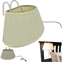 Evelots Bed Headboard Reading Lamp Book Light (2Pack) Soft Fabric Shade-Easy On/Off Pull Cord