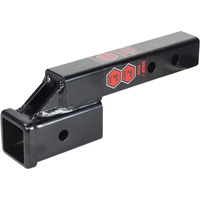 Toptow 64121 2-Inch Receiver Trailer Hitch Extension Riser With 2-Inch Rise/Drop, 2-Inch Solid Shank, 10000Lbs Capacity, Anti-Rattle Bolt