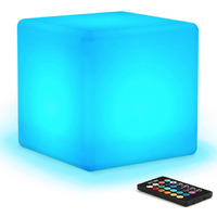 Mr.Go [16 Rgb Colors 4 Modes] Waterproof Rechargeable Led Color-Changing Light Cube 8""  Dimmable Soothing Mood Lamp W/Remote  Ideal For Home Patio Party Accent Ambient & Decorative Lighting